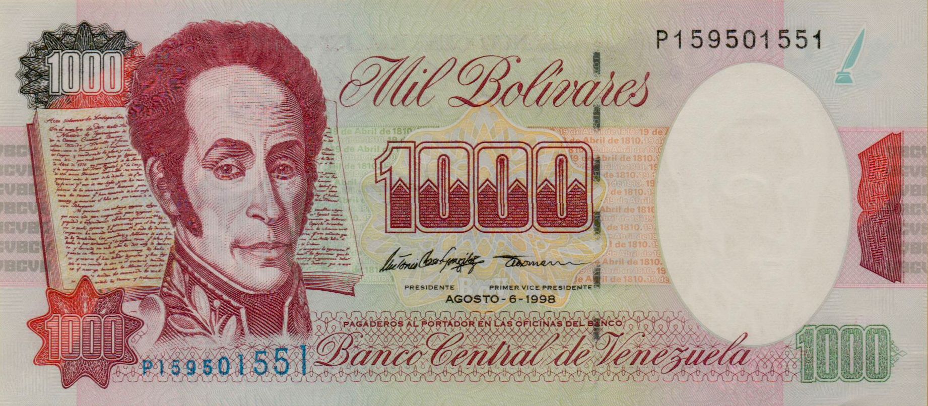 Venezuela 1000 1998 UNC P-73/c